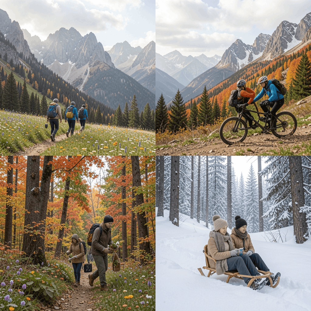 Outdoor activities across different seasons