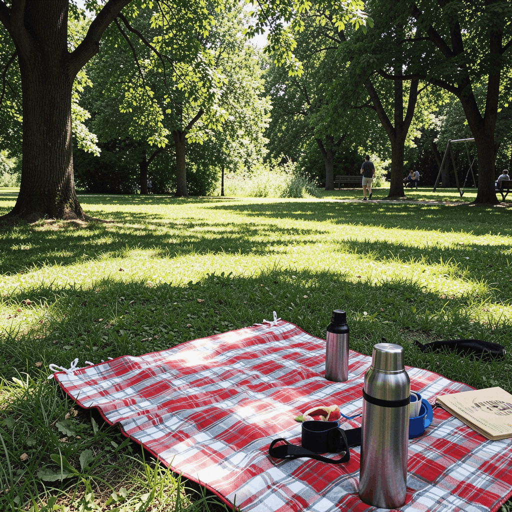 Midday outdoor break in a park setting
